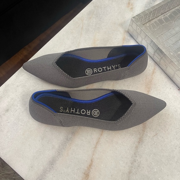 Rothy's The Point Flat-Gray - Picture 4 of 12